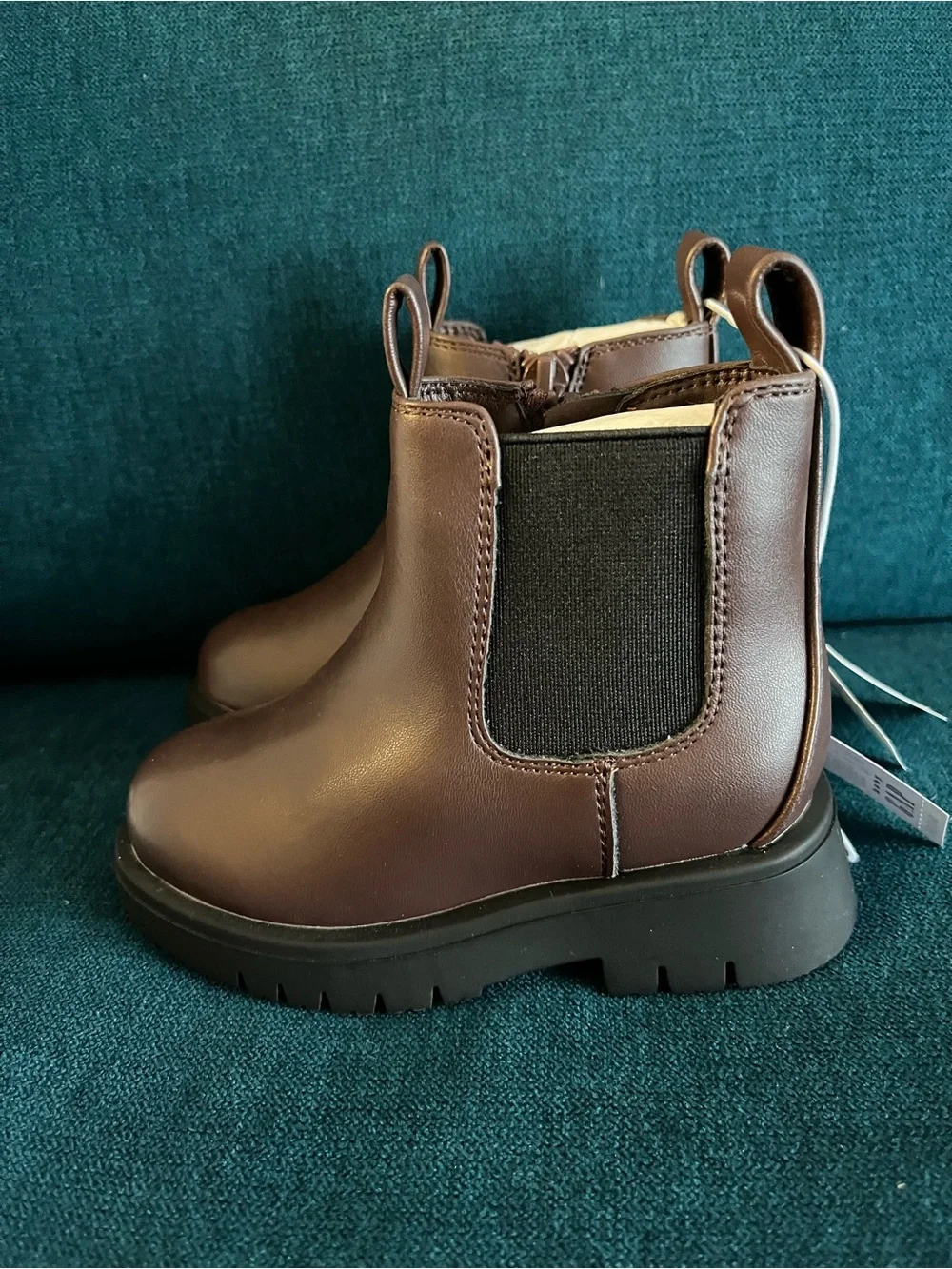 GAP Kids Brown Chelsea Boots with Black Elastic